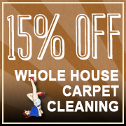 15% OFF Whole House Carpet Cleaning